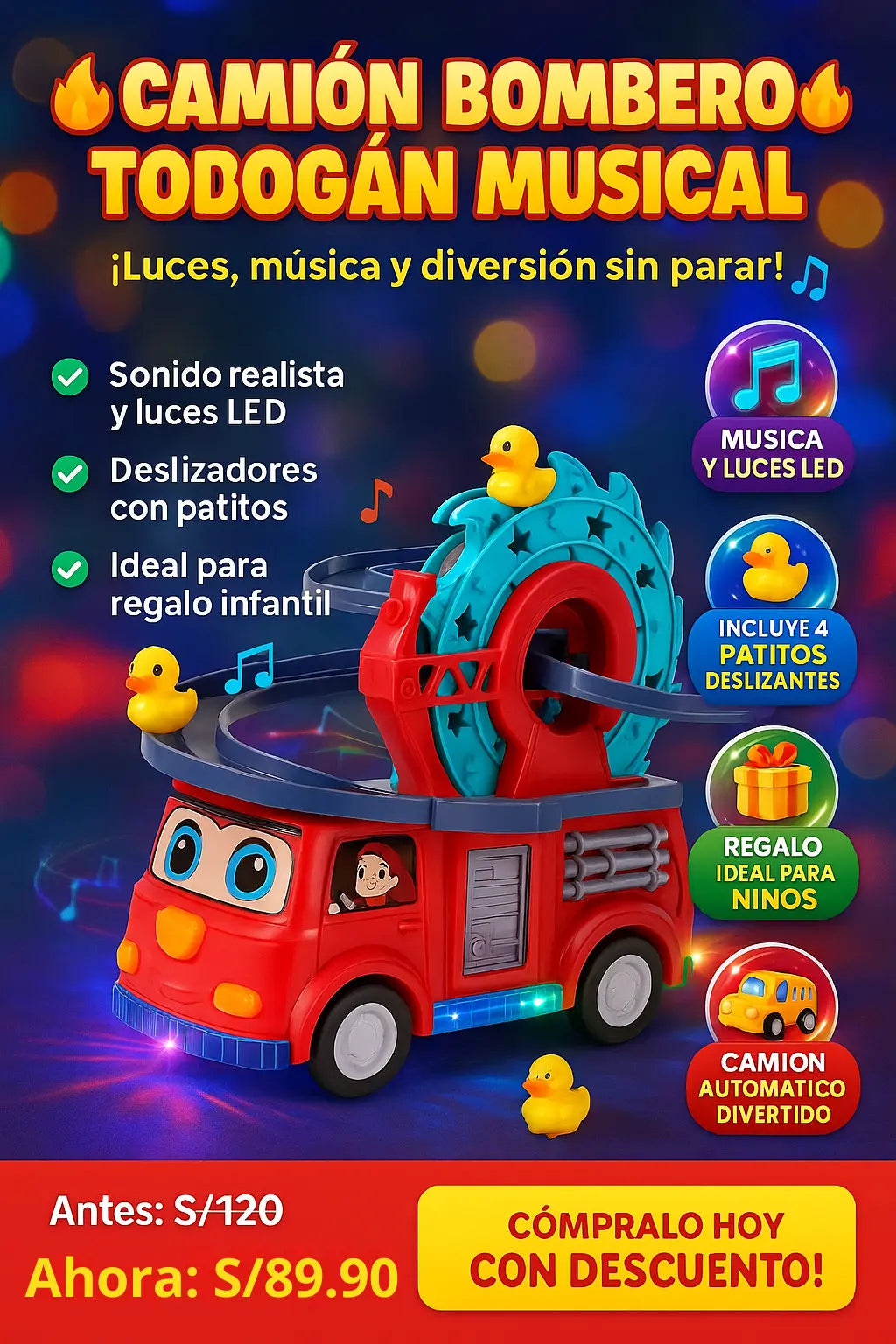 Camión de Bomberos Tobogán 🚒