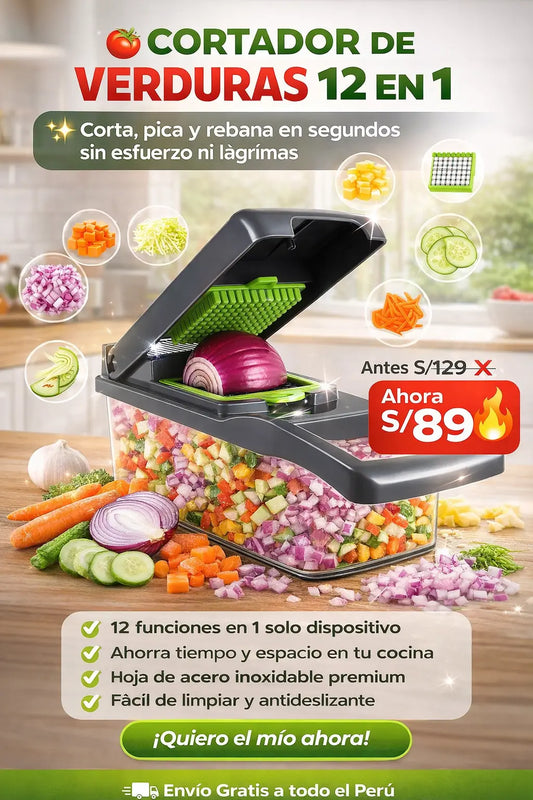 Picador de Verduras Multifuncional  12 en 1