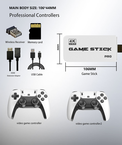 GameStick White 4K PRO (+20,000 Juegos) + 2 Controles