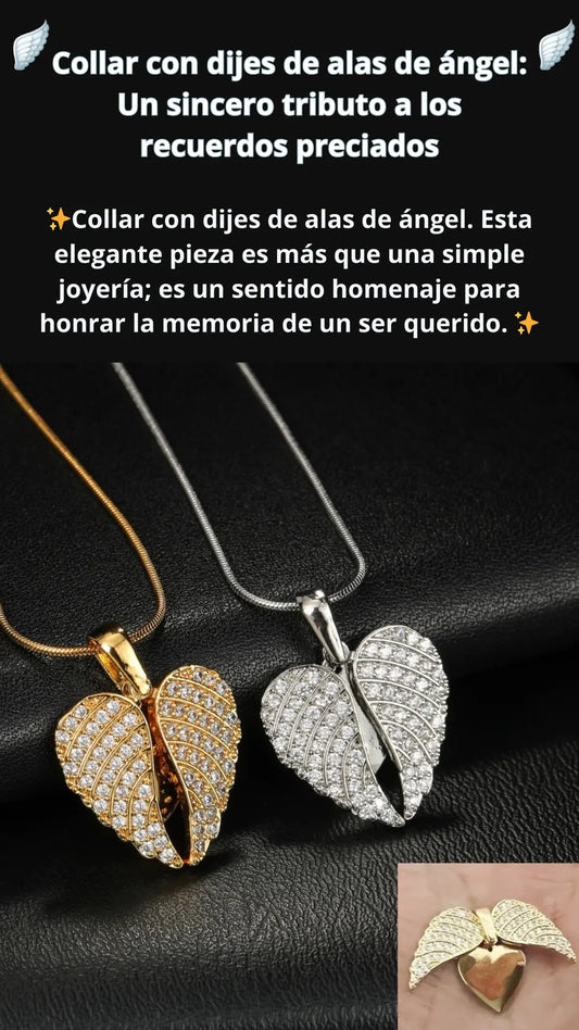 Collar con Dijes de alas de Ángel