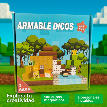 Bloque Mundo Magnético Minecraft de 100 piezas + ENVÍO GRATIS